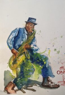 Afro saxman